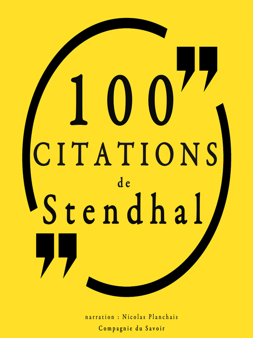 Title details for 100 citations de Stendhal by Stendhal - Available